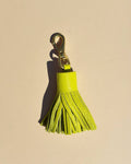 Tassel Keychain - chartreuse leather