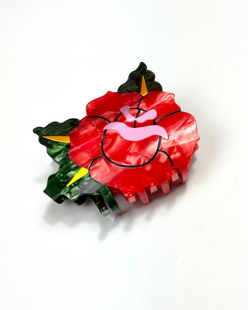 Traditional Rose Tattoo Hair Claw