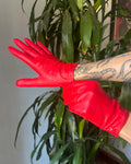 Vintage Red Leather Gloves