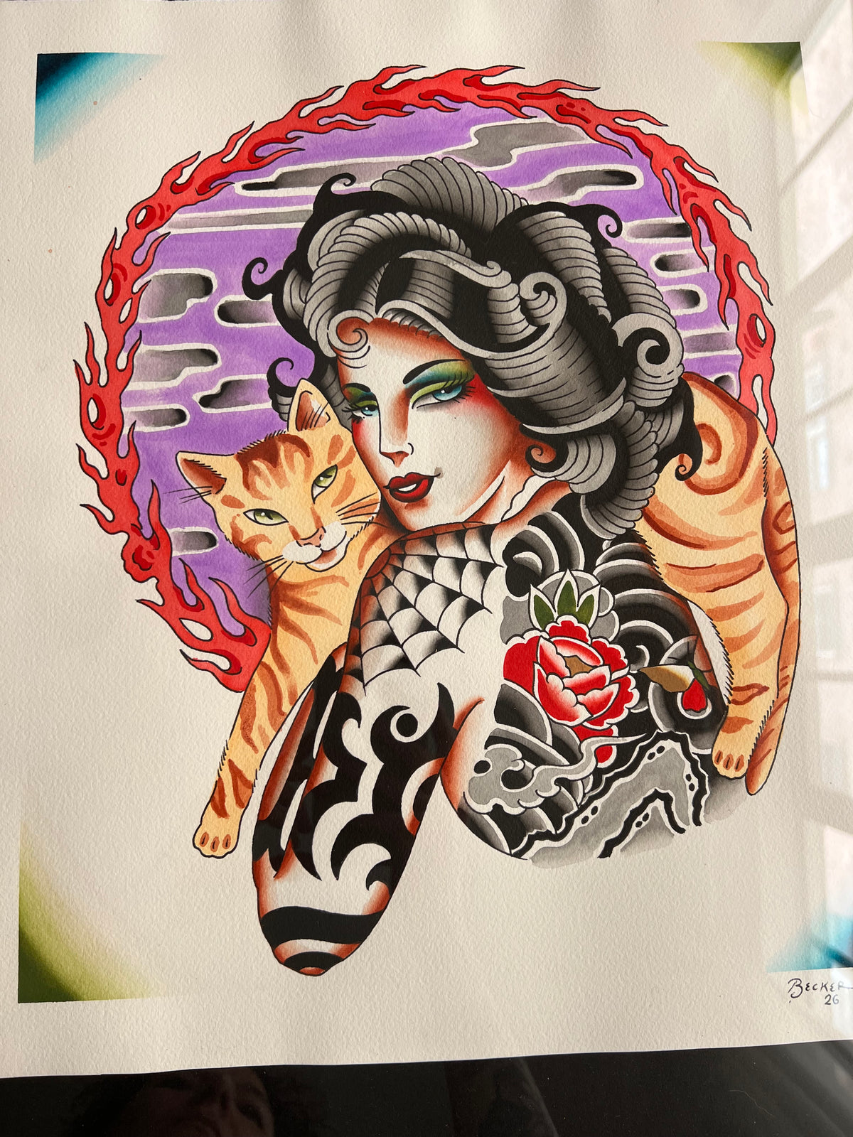 Miss Kitty Acrylic Painting