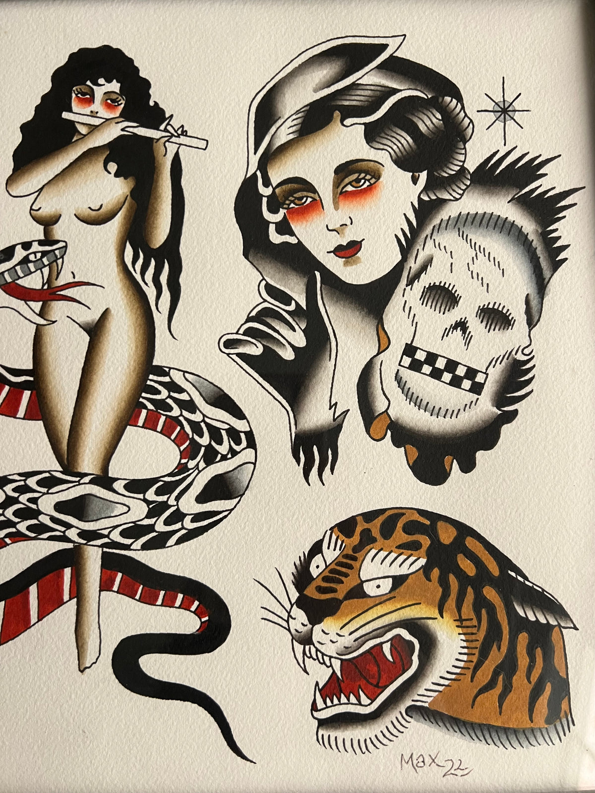 Snake Charmer Acrylic Painting
