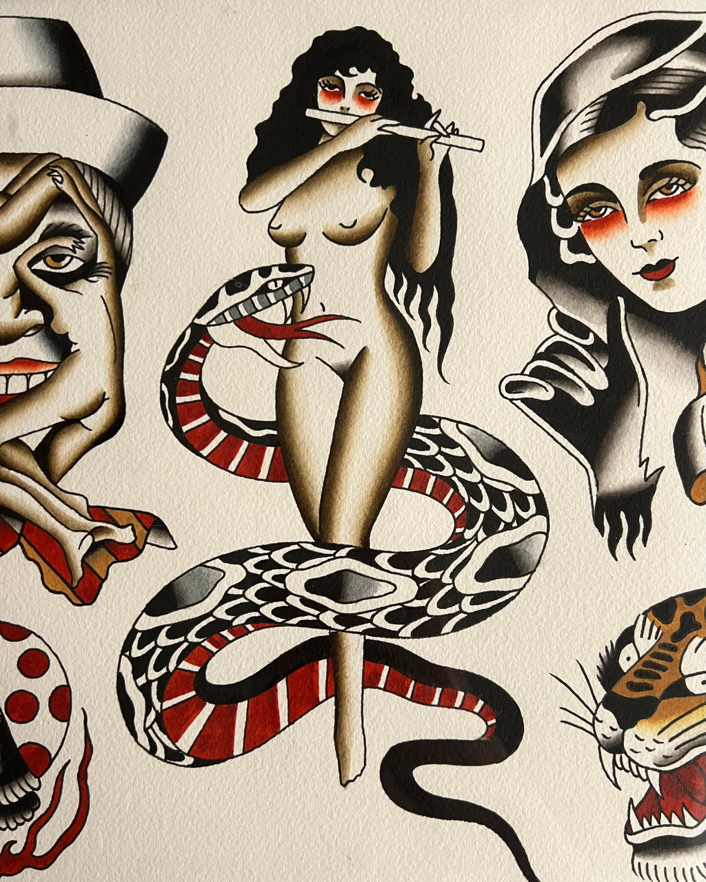 Snake Charmer Acrylic Painting