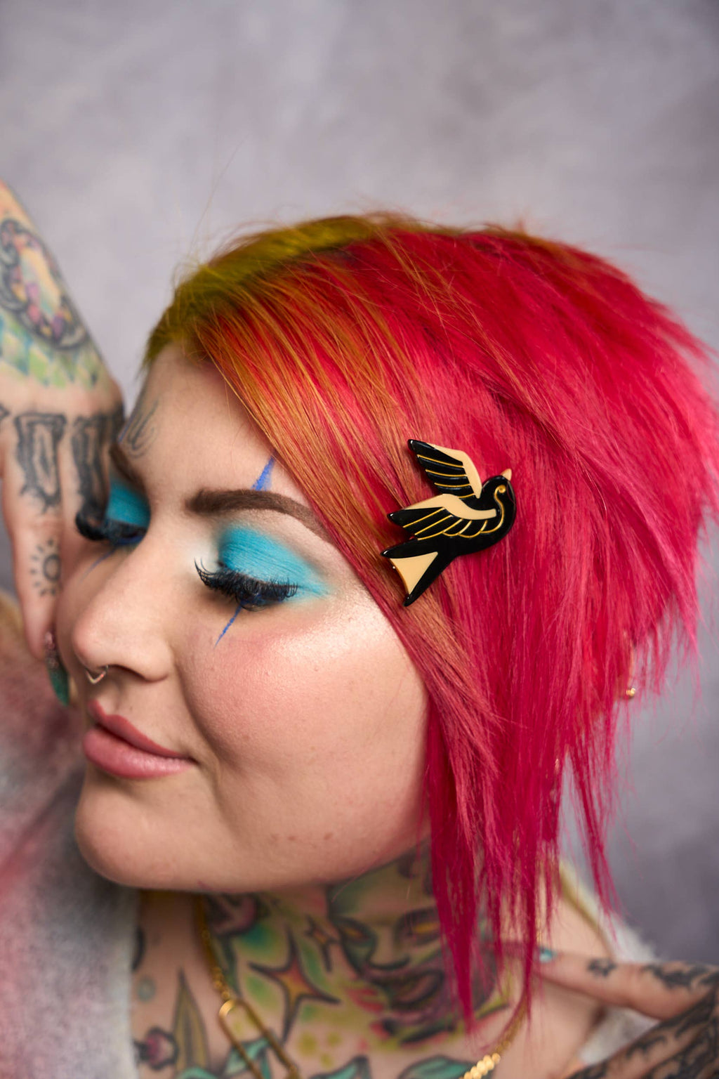 Sparrow Tattoo Hair Clip Set