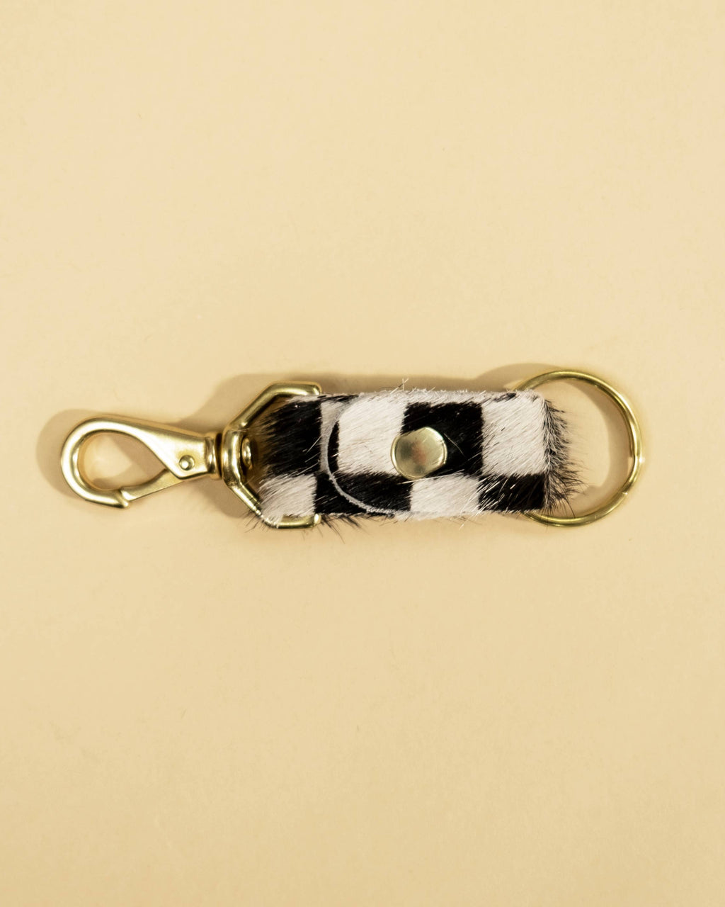 Keychain - Checkered Hair on Hide