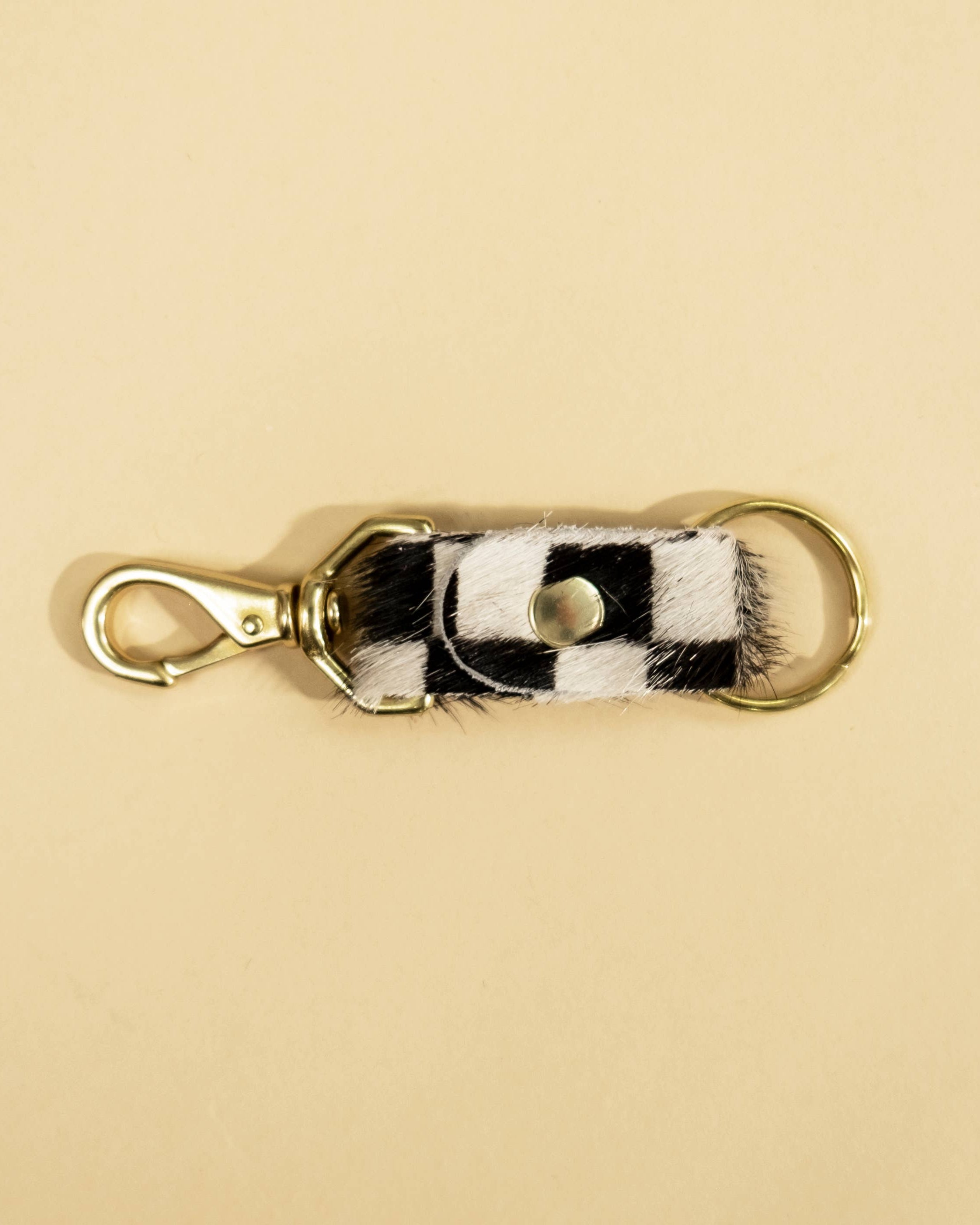 Keychain - Checkered Hair on Hide