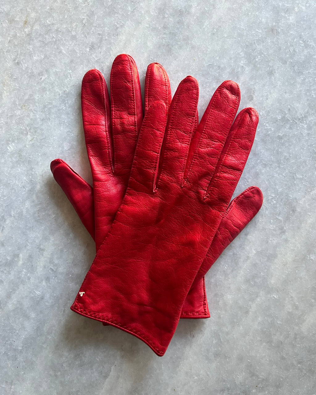 Vintage Red Leather Gloves