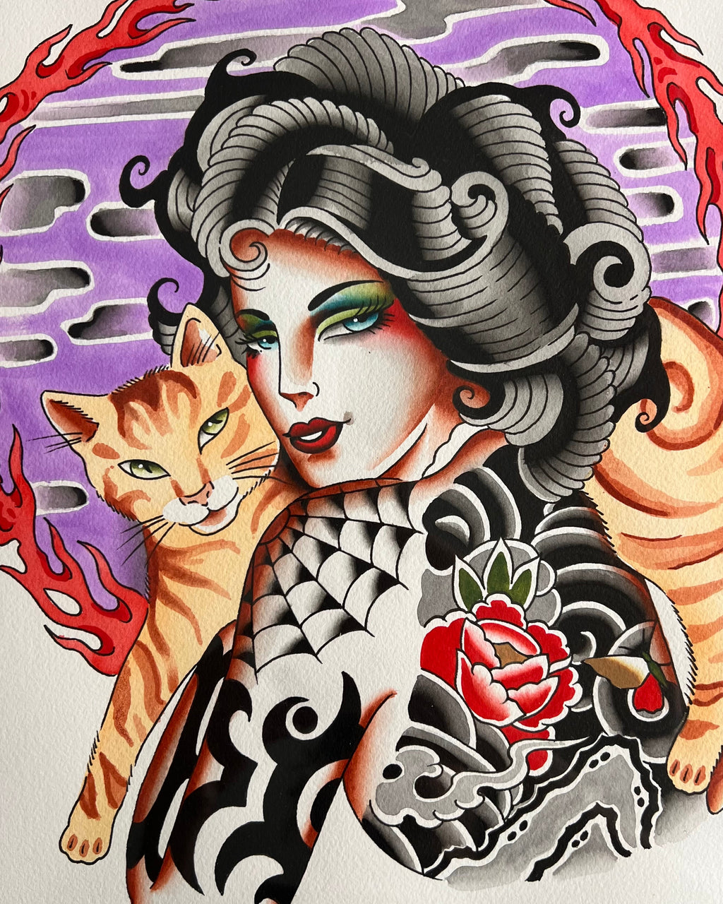 Miss Kitty Acrylic Painting