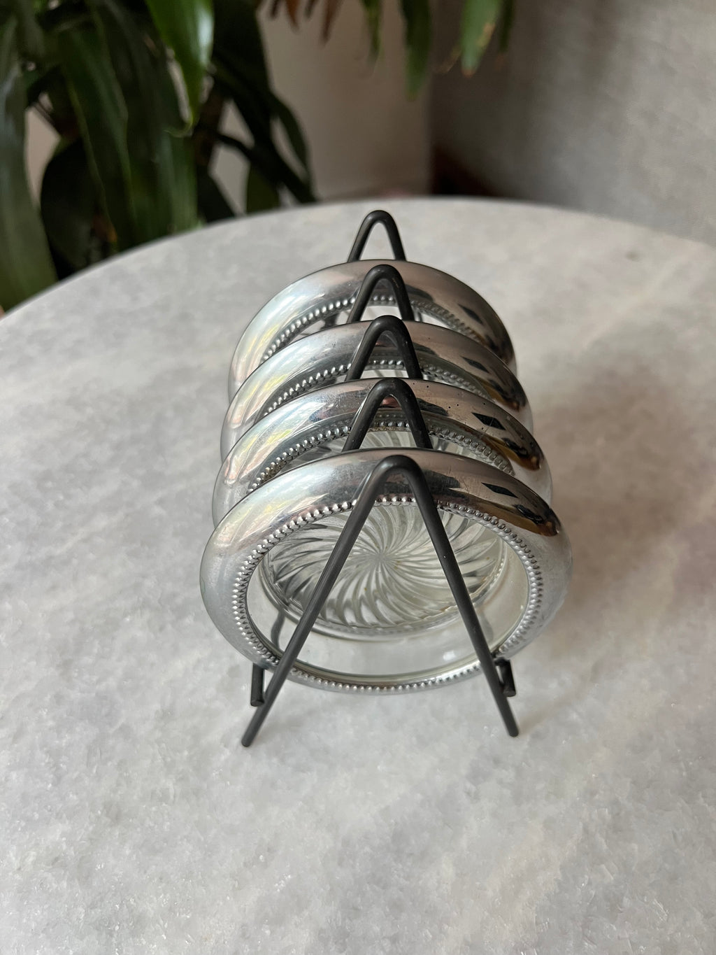 Vintage Glass Coaster Set