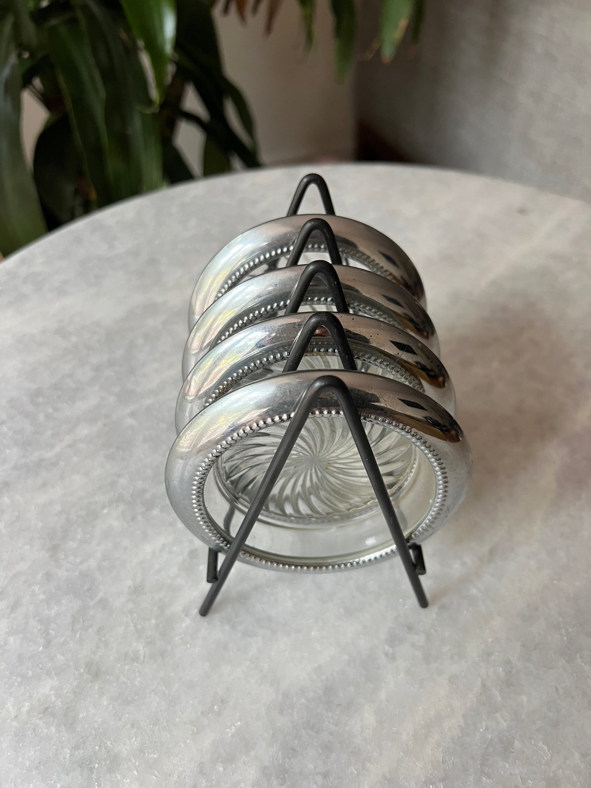 Vintage Glass Coaster Set
