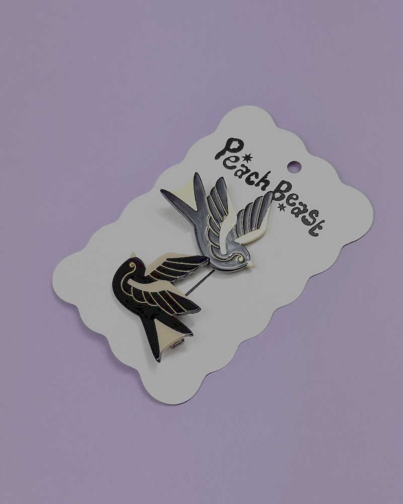 Sparrow Tattoo Hair Clip Set