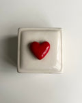 Mini White Ceramic Heart Box