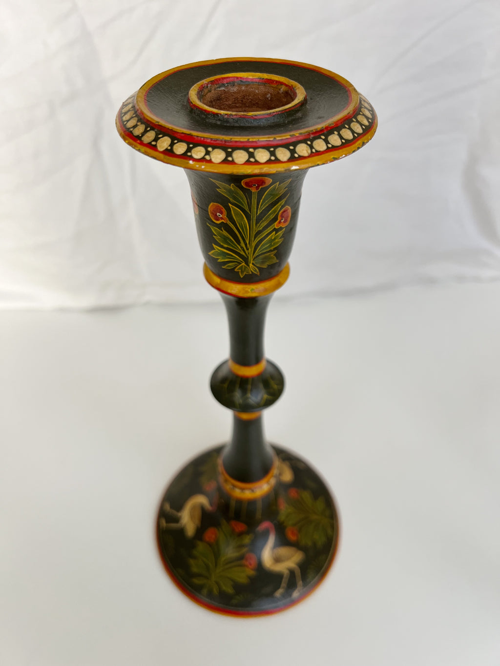 Vintage Folk Art Candlestick Holders