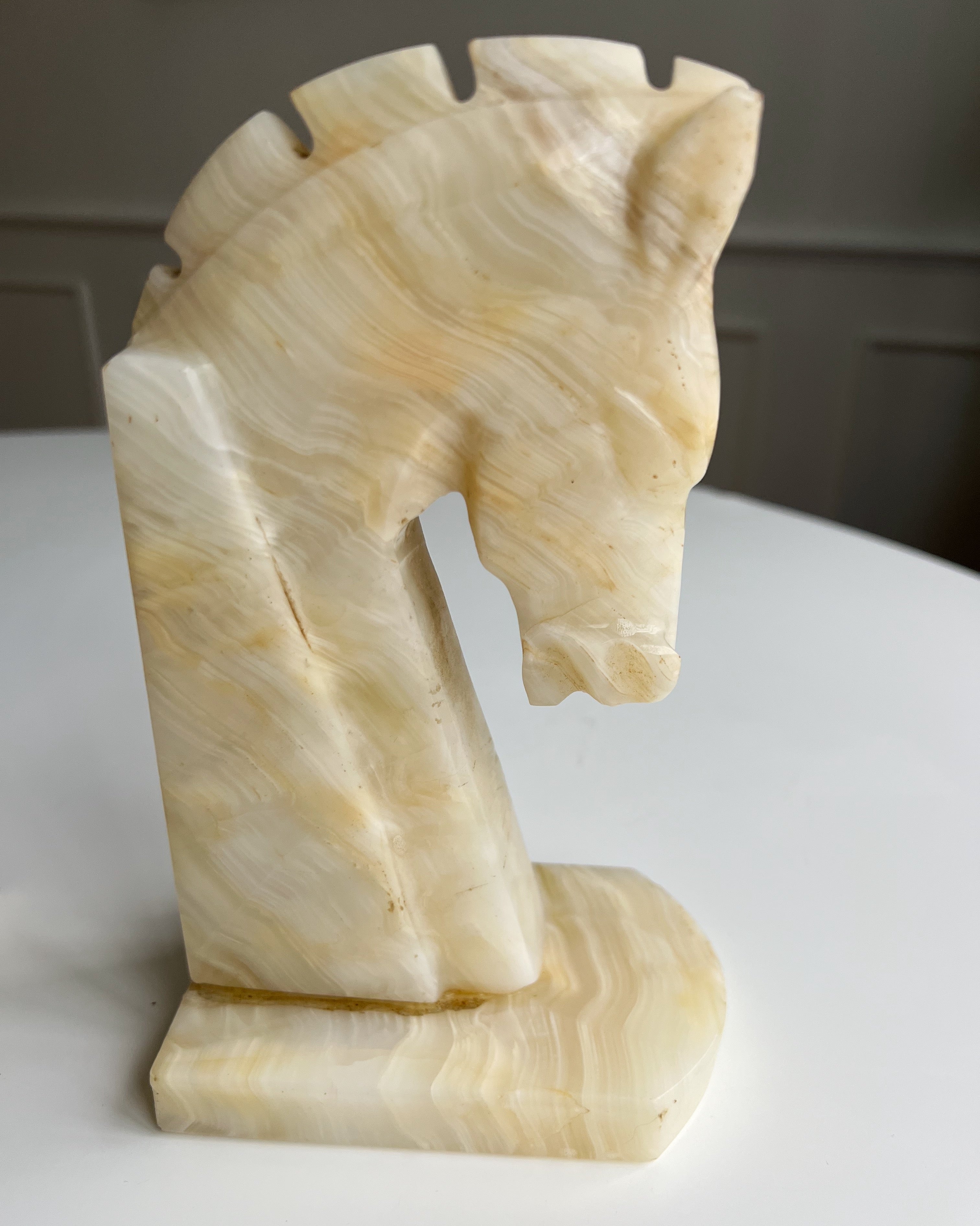 Vintage Onyx Horse Bookends