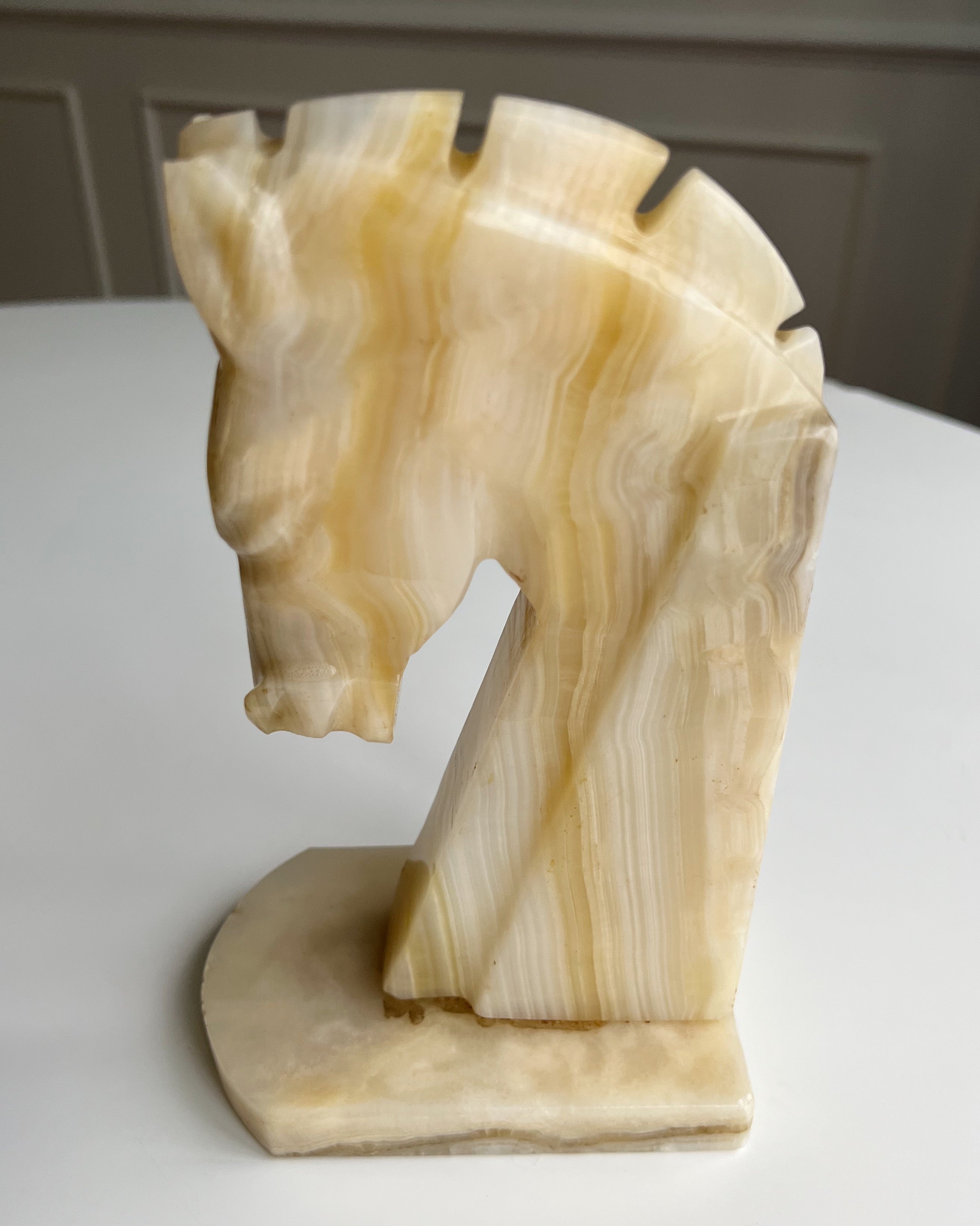 Vintage Onyx Horse Bookends