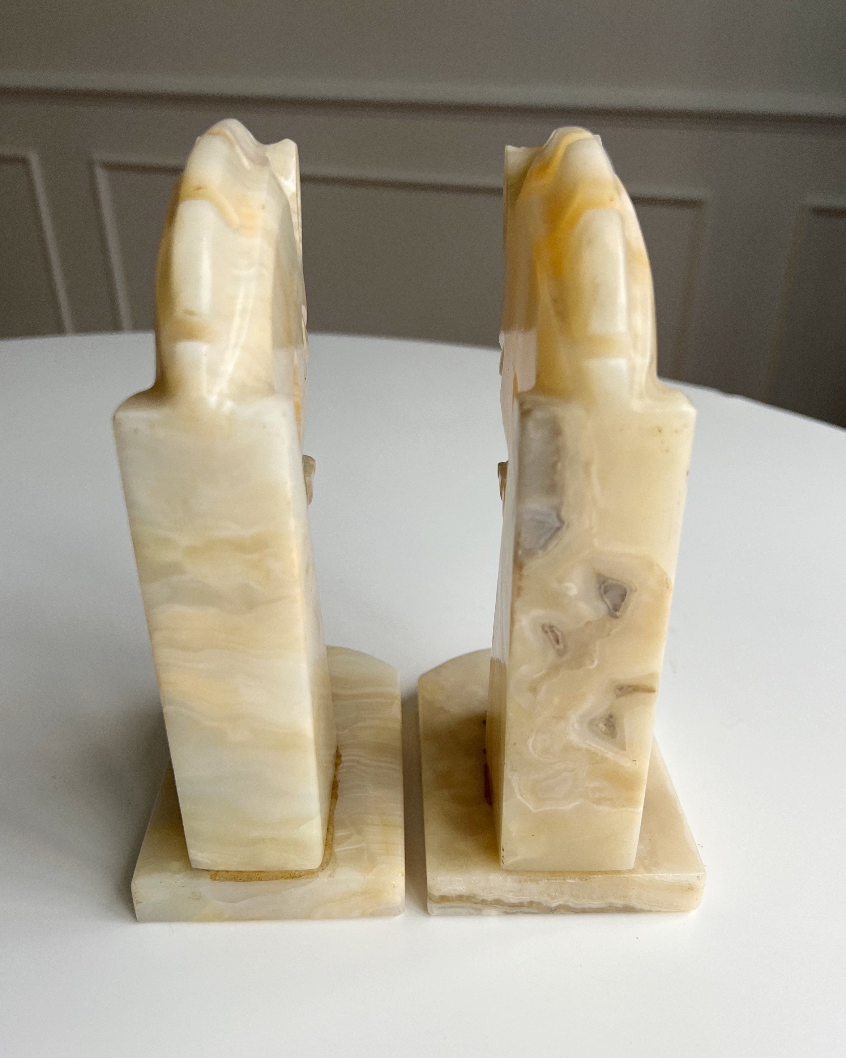 Vintage Onyx Horse Bookends