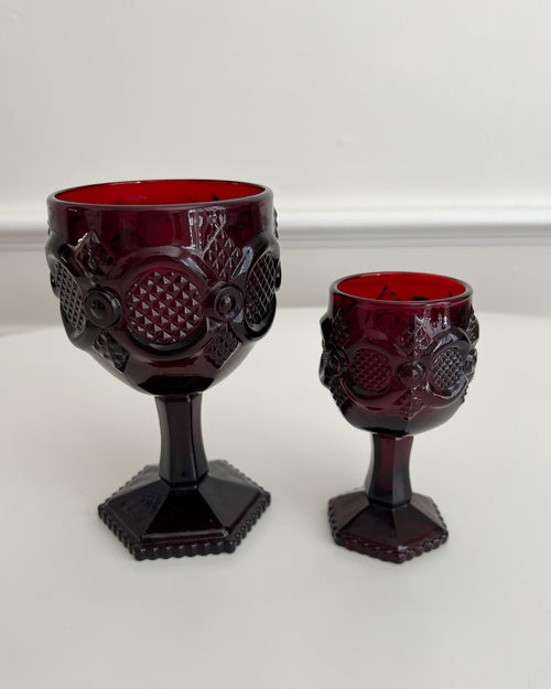 Vintage Ruby Red Goblet