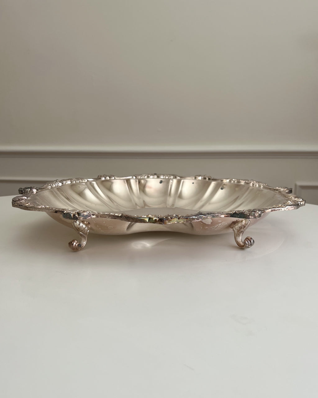 Large Vintage Silver Plated Clamshell