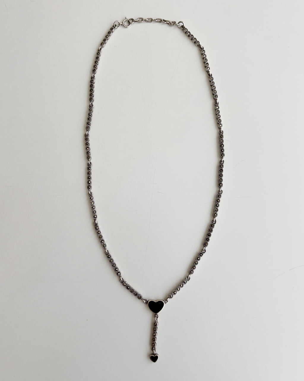 Vintage Sterling Silver Heart Necklace