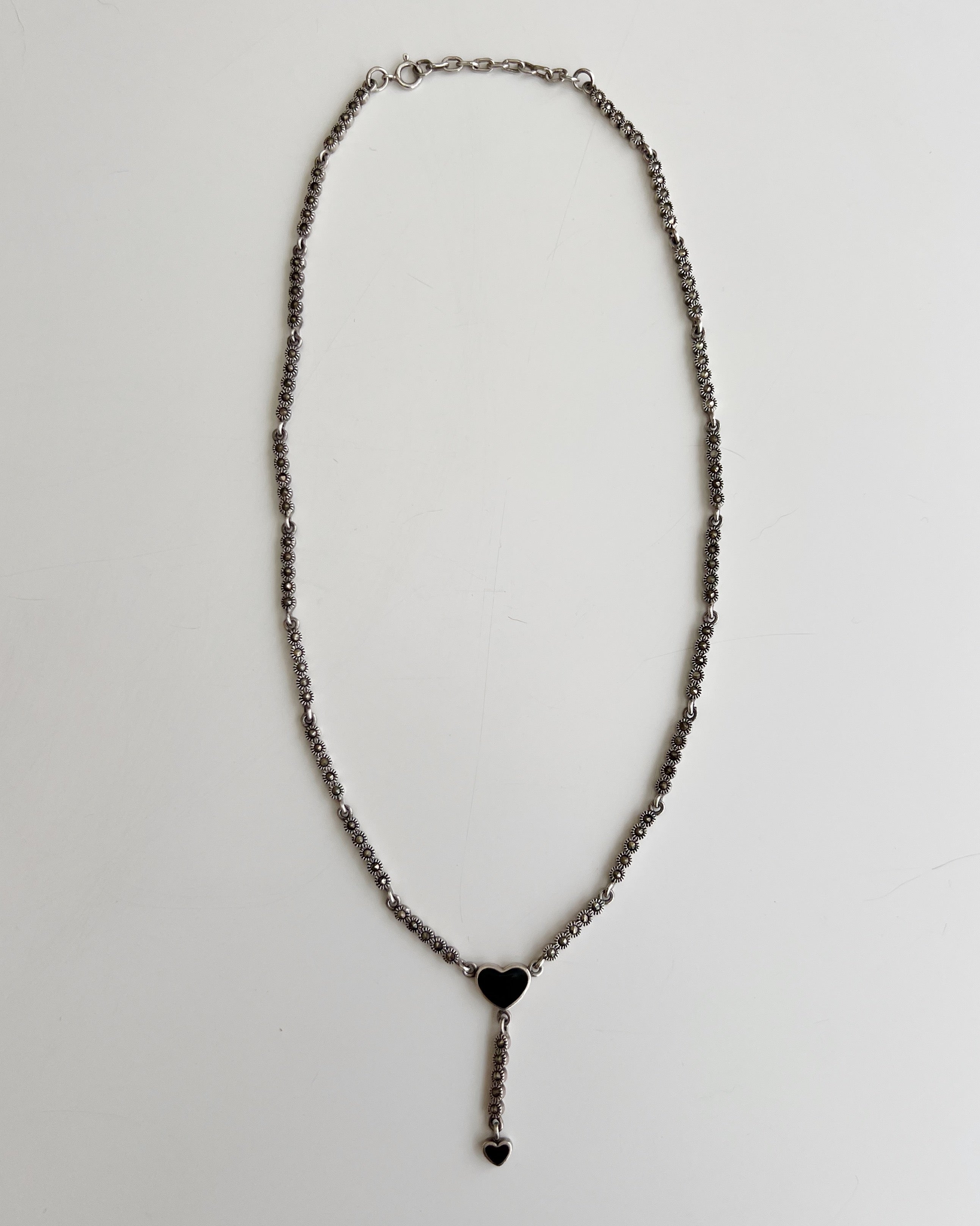 Vintage Sterling Silver Heart Necklace