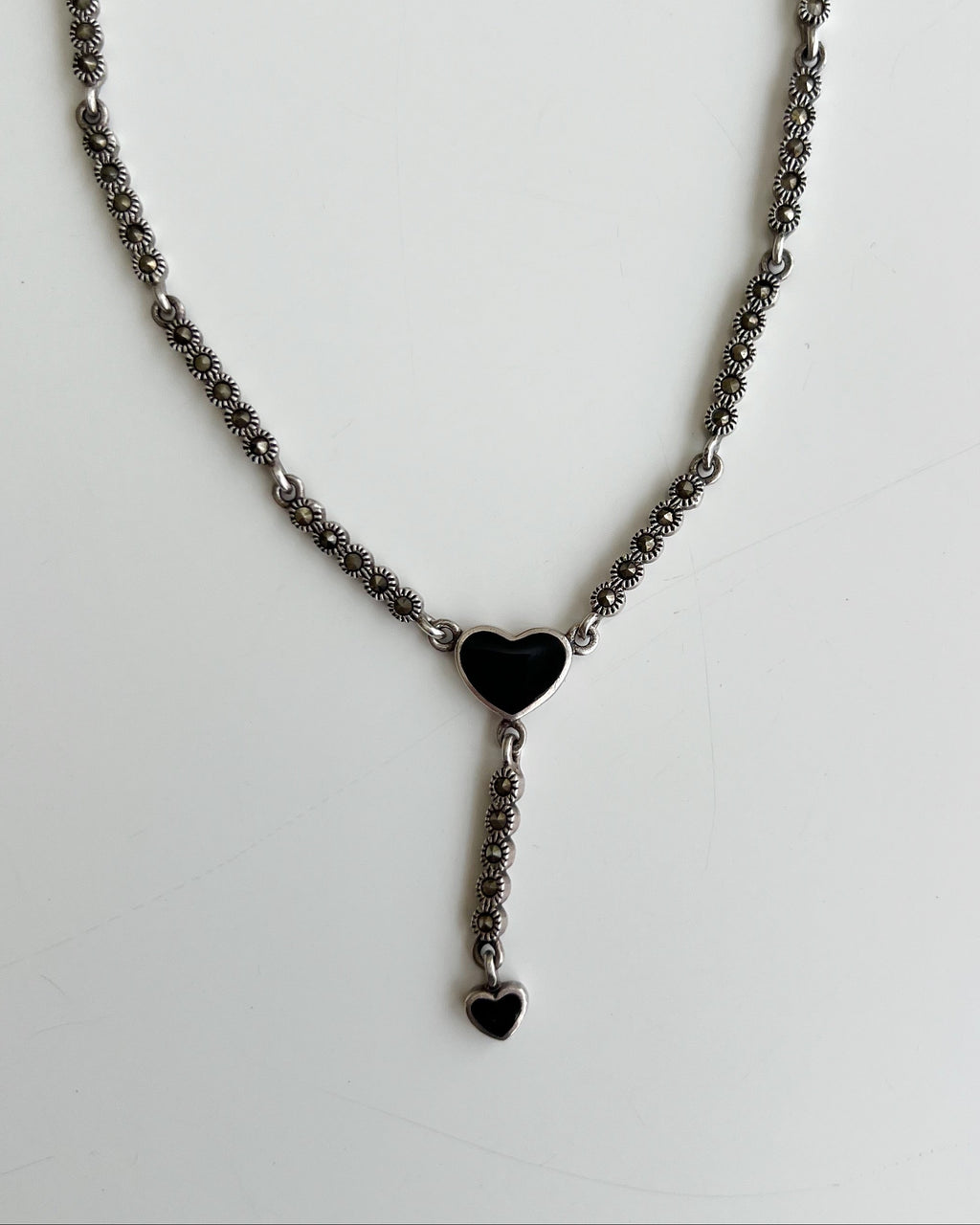 Vintage Sterling Silver Heart Necklace