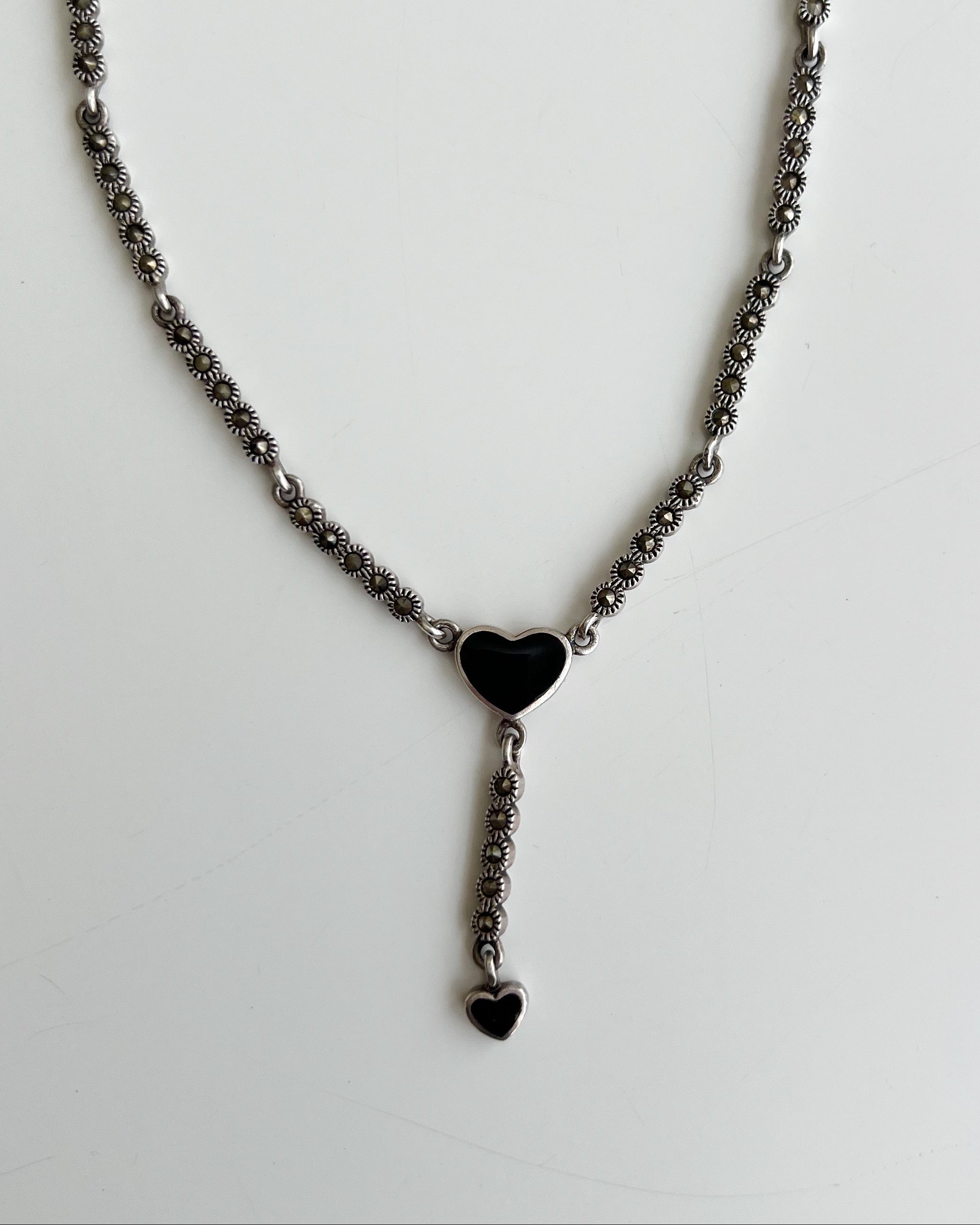 Vintage Sterling Silver Heart Necklace