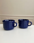 Vintage Cobalt Blue Cereal Mugs - Pair