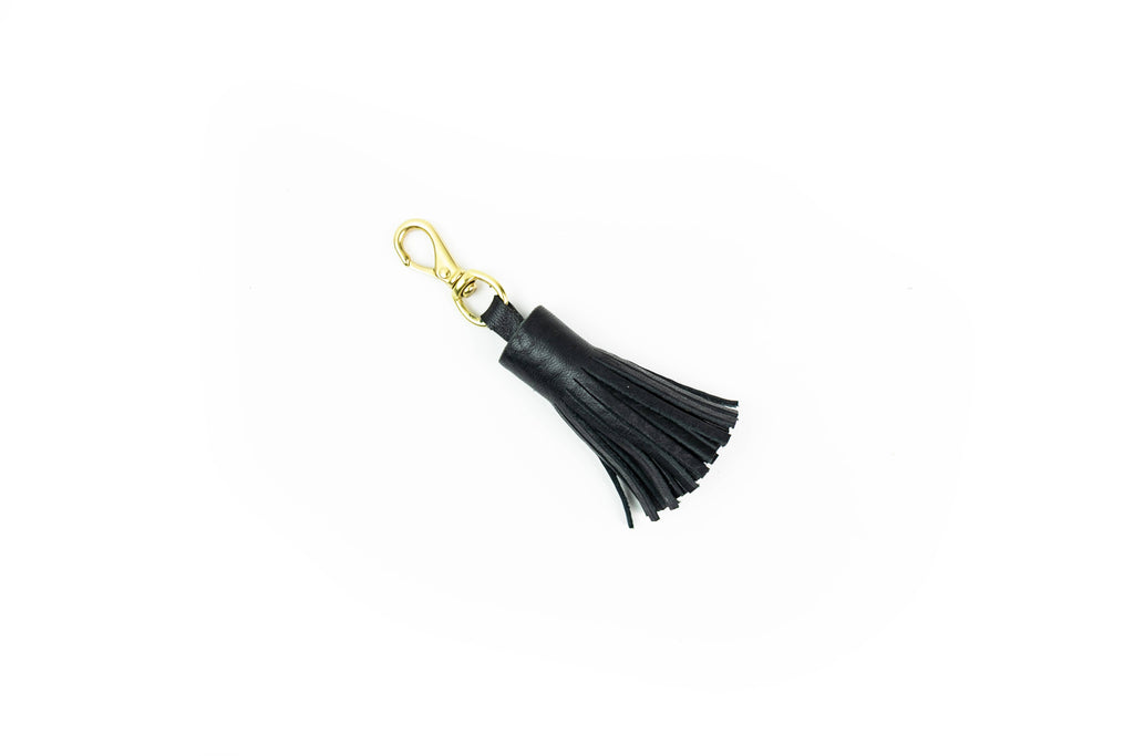 Tassel Keychain - black leather